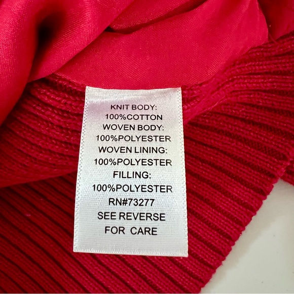 Croft & Barrow Red Full Zip Quilted Front Sweater Jacket - Picture 7 of 8